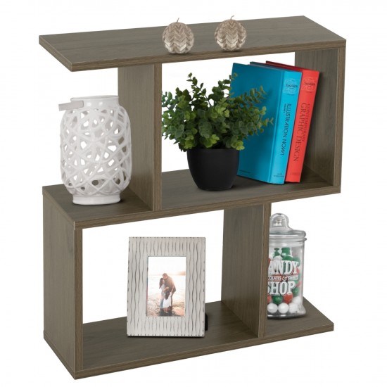 ΒΟΗΘΗΤΙΚΟ ΤΡΑΠΕΖΙ ΜΕ ΡΑΦΙΑ AMEER ΜΕΛΑΜΙΝΗ ΣΕ OLIVE GREY ΧΡΩΜΑ 50x17x56Υεκ.