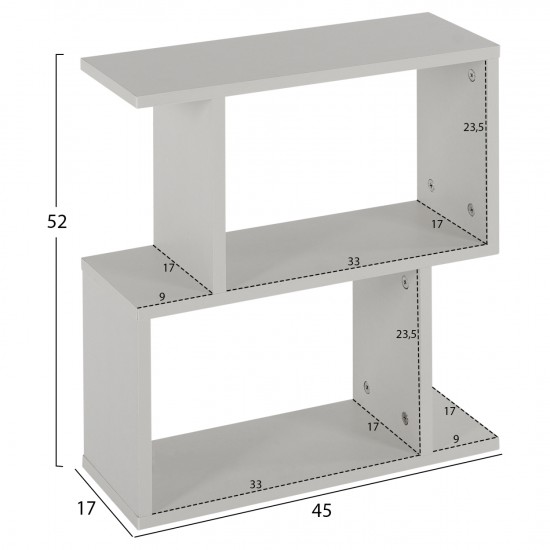 ΒΟΗΘΗΤΙΚΟ ΤΡΑΠΕΖΙ ΜΕ ΡΑΦΙΑ AMABELLA ΜΕΛΑΜΙΝΗ ΛΕΥΚΗ 45x17x52Yεκ.