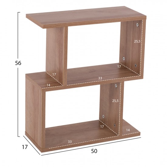 ΒΟΗΘΗΤΙΚΟ ΤΡΑΠΕΖΙ ΜΕ ΡΑΦΙΑ AMEER ΜΕΛΑΜΙΝΗ ΣΕ ΦΥΣΙΚΟ ΧΡΩΜΑ 50x17x56Υεκ.