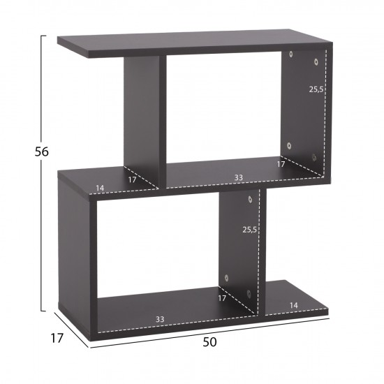 ΒΟΗΘΗΤΙΚΟ ΤΡΑΠΕΖΙ ΜΕ ΡΑΦΙΑ AMEER ΜΕΛΑΜΙΝΗ ΣΕ ΧΡΩΜΑ ΓΚΡΙ 50x17x56Υεκ.