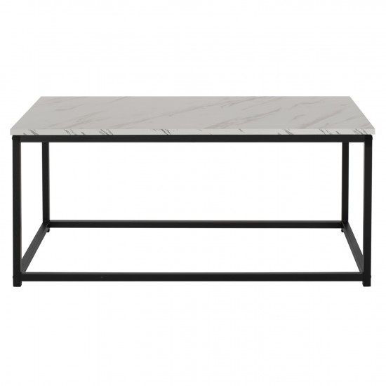 ΤΡΑΠΕΖΙ ΣΑΛΟΝΙΟΥ SAFFRON ΜΕΛΑΜΙΝΗ ΛΕΥΚΟ ΜΑΡΜΑΡΟ 95x55x43Υεκ.