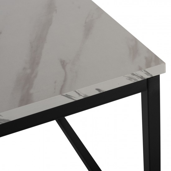 ΤΡΑΠΕΖΙ ΣΑΛΟΝΙΟΥ SAFFRON ΜΕΛΑΜΙΝΗ ΛΕΥΚΟ ΜΑΡΜΑΡΟ 95x55x43Υεκ.