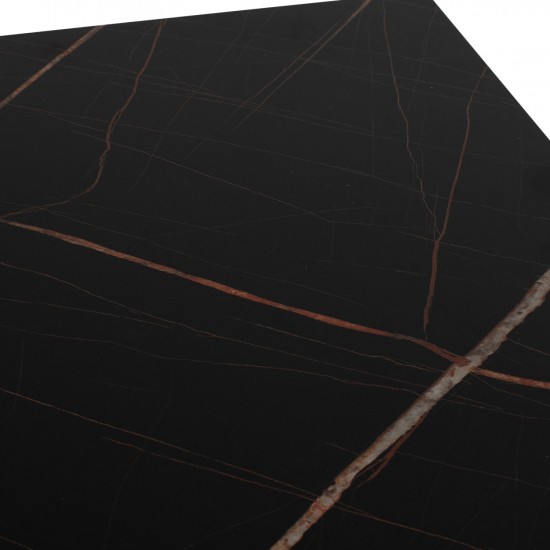 ΤΡΑΠΕΖΙ ΣΑΛΟΝΙΟΥ SAFFRON ΜΕΛΑΜΙΝΗ ΜΑΥΡΟ ΜΑΡΜΑΡΟ 95Χ55Χ43Yεκ.