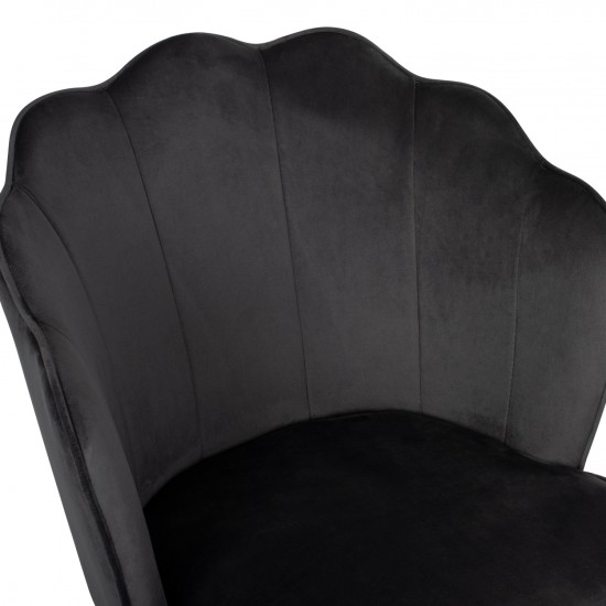 ΚΑΡΕΚΛΑ AVIE ΒΕΛΟΥΔΟ ΓΚΡΙ ΜΕ ΜΕΤΑΛΛΙΚΟ ΣΚΕΛΕΤΟ 48x48x85Y εκ.