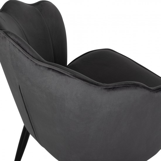 ΚΑΡΕΚΛΑ AVIE ΒΕΛΟΥΔΟ ΓΚΡΙ ΜΕ ΜΕΤΑΛΛΙΚΟ ΣΚΕΛΕΤΟ 48x48x85Y εκ.