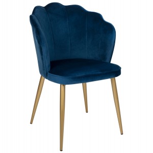 ΚΑΡΕΚΛΑ AVIE ΜΕΤΑΛΛΙΚΗ ΜΕ ΒΕΛΟΥΔΟ ΜΠΛΕ ΚΑΙ ΧΡΥΣΑ ΠΟΔΙΑ 48x48x85Υεκ.