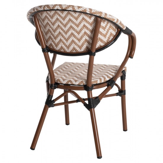 ΠΟΛΥΘΡΟΝΑ BAMBOO LOOK ΚΑΦΕ-ΛΕΥΚΟ 56,5x56,5x82 εκ.