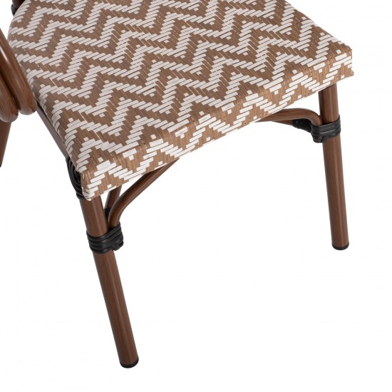 ΠΟΛΥΘΡΟΝΑ BAMBOO LOOK ΚΑΦΕ-ΛΕΥΚΟ 56,5x56,5x82 εκ.