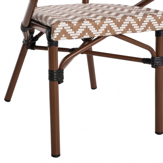 ΠΟΛΥΘΡΟΝΑ BAMBOO LOOK ΚΑΦΕ-ΛΕΥΚΟ 56,5x56,5x82 εκ.