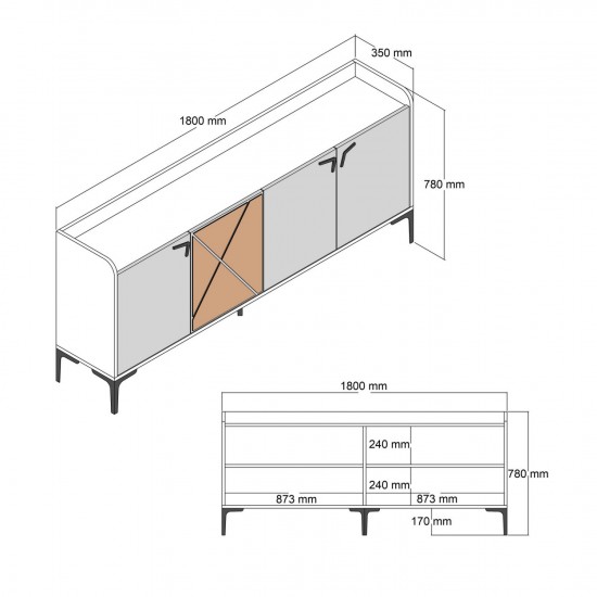 ΜΠΟΥΦΕΣ ΜΕΛΑΜΙΝΗΣ ΚΑΡΥΔΙ ΜΕ ΟΨΗ ΜΑΥΡΟΥ ΜΑΡΜΑΡΟΥ 180x35x78Υεκ.