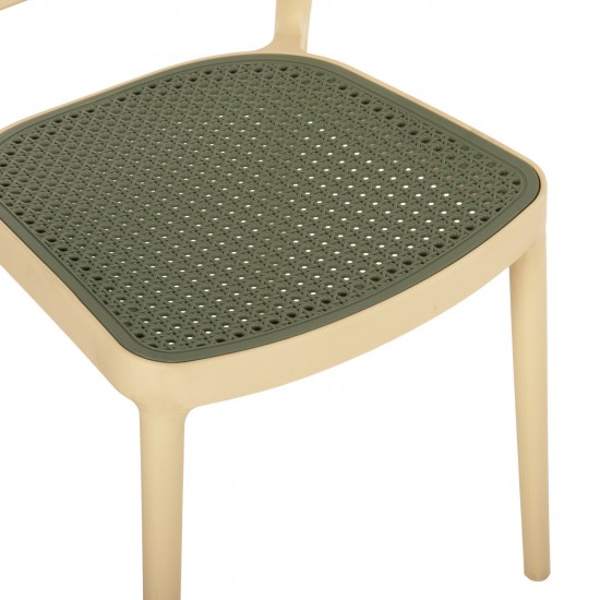 ΚΑΡΕΚΛΑ ΠΟΛΥΠΡΟΠΥΛΕΝΙΟΥ ΜΠΕΖ ΜΕ OLIVE GREEN ΨΑΘΑ 41x49x102Υ εκ.