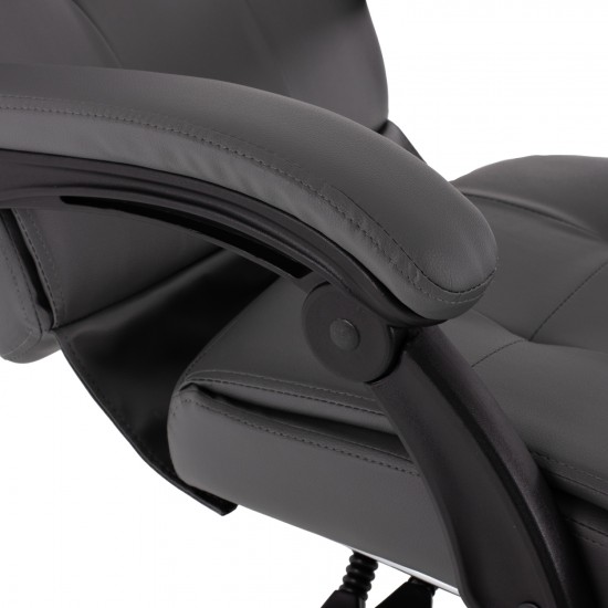 ΠΟΛΥΘΡΟΝΑ ΓΡΑΦΕΙΟΥ ΔΙΕΥΘΥΝΤΙΚΗ ΓΚΡΙ ΜΕ ΠΤΥΣΣΟΜΕΝΟ ΥΠΟΠΟΔΙΟ 58x71x128Y εκ.