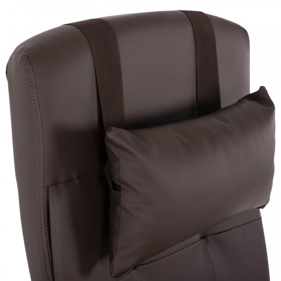 ΠΟΛΥΘΡΟΝΑ ΓΡΑΦΕΙΟΥ ΔΙΕΥΘΥΝΤΙΚΗ ΚΑΦΕ ΜΕ ΠΤΥΣΣΟΜΕΝΟ ΥΠΟΠΟΔΙΟ 58x71x128Y εκ.