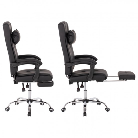 ΠΟΛΥΘΡΟΝΑ ΓΡΑΦΕΙΟΥ ΔΙΕΥΘΥΝΤΙΚΗ ΜΑΥΡΗ ΜΕ ΠΤΥΣΣΟΜΕΝΟ ΥΠΟΠΟΔΙΟ 58x71x128Y εκ.