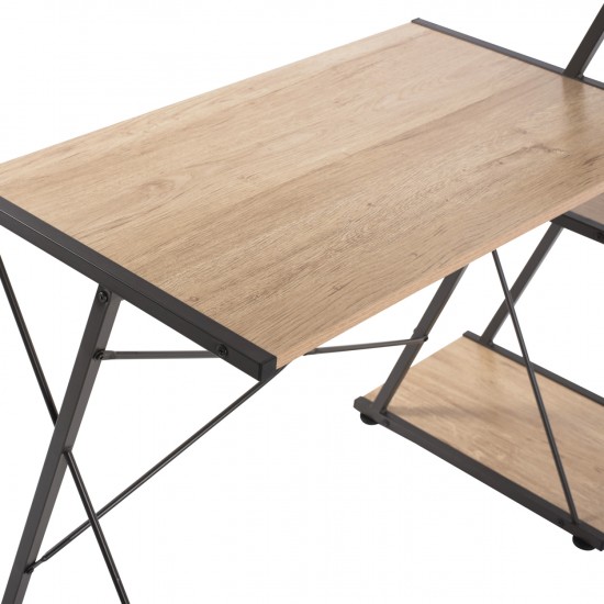 ΓΡΑΦΕΙΟ ΜΕΤΑΛΛΙΚΟ ΜΑΥΡΟ ΜΕ MDF ΕΠΙΦΑΝΕΙΑ ΣΕ ΟΑΚ 116X50X93Υεκ.