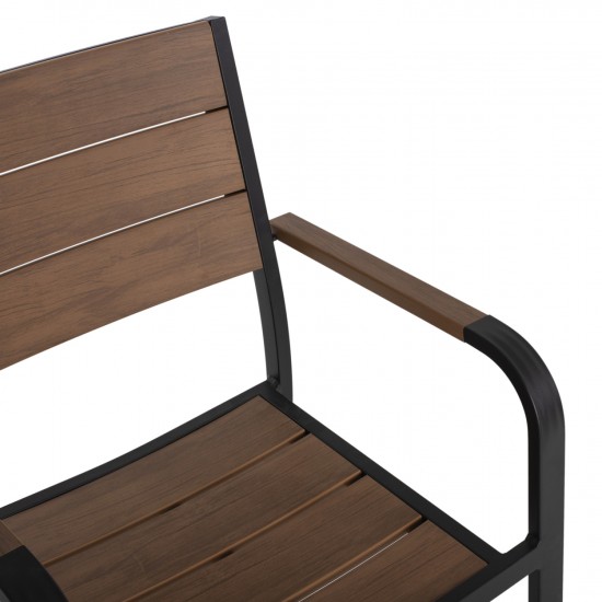 ΠΟΛΥΘΡΟΝΑ ΑΛΟΥΜΙΝΙΟΥ SAGA ΜΑΥΡΗ ΜΕ POLYWOOD 56x55x85,5Yεκ.