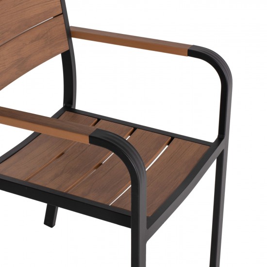 ΠΟΛΥΘΡΟΝΑ ΑΛΟΥΜΙΝΙΟΥ SAGA ΜΑΥΡΗ ΜΕ POLYWOOD 56x55x85,5Yεκ.