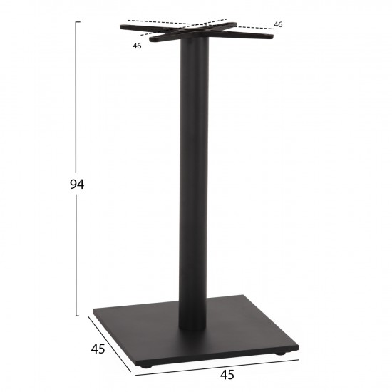 ΒΑΣΗ ΜΕΤΑΛΛΙΚΗ ΜΠΑΡ ΜΕΣΑΙΟΥ ΥΨΟΥΣ ΓΚΡΙ ΜΑΤ ΣΤΑΥΡΟΣ 46Χ46εκ 45Χ45Χ94Υεκ.