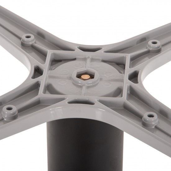 ΒΑΣΗ ΤΡΑΠΕΖΙΟΥ ΑΛΟΥΜΙΝΙΟΥ ΣΤΡΟΓΓΥΛΗ ΜΑΥΡΟ ΜΑΤ ΣΤΑΥΡΟΣ 48x48εκ Φ45x73Υεκ.