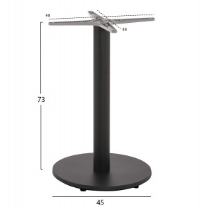 ΒΑΣΗ ΤΡΑΠΕΖΙΟΥ ΑΛΟΥΜΙΝΙΟΥ ΣΤΡΟΓΓΥΛΗ ΓΚΡΙ ΣΤΑΥΡΟΣ 48x48εκ Φ45x73Υεκ.