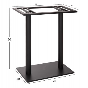 ΒΑΣΗ ΜΠΑΡ ΜΕΤΑΛΛΙΚΗ ΔΙΠΛΗ ΜΑΥΡΟ ΜΑΤ ΜΕΣΑΙΟΥ ΥΨΟΥΣ 80x40x90Υεκ