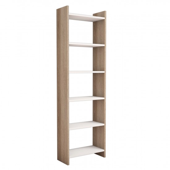 ΒΙΒΛΙΟΘΗΚΗ ΜΕΛΑΜΙΝΗΣ SONΟMA-ΛΕΥΚΟ 48,5x22x160Υ εκ.