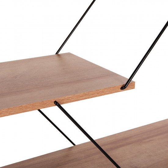 ΒΙΒΛΙΟΘΗΚΗ TARS ΦΥΣΙΚΟ ΟΑΚ ΜΕΛΑΜΙΝΗ-ΜΑΥΡΕΣ ΜΕΤΑΛΛΙΚΕΣ ΒΕΡΓΕΣ 84x24x157Υεκ.