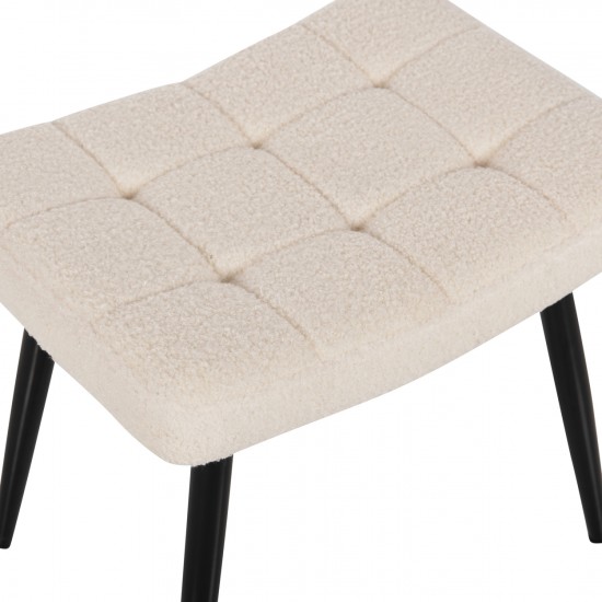 ΠΟΛΥΘΡΟΝΑ ΜΠΕΡΖΕΡΑ CRAWLEY ΜΕ ΥΠΟΠΟΔΙΟ ΥΦΑΣΜΑ ΜΠΟΥΚΛΕ ΛΕΥΚΟ 70x74x105Y εκ.