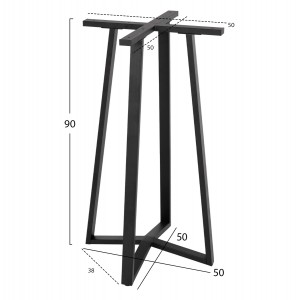 ΒΑΣΗ ΜΕΤΑΛΛΙΚΗ ΜΠΑΡ ΜΕΣΑΙΟΥ ΥΨΟΥΣ ΜΑΥΡΗ 50x50x90Υ εκ.