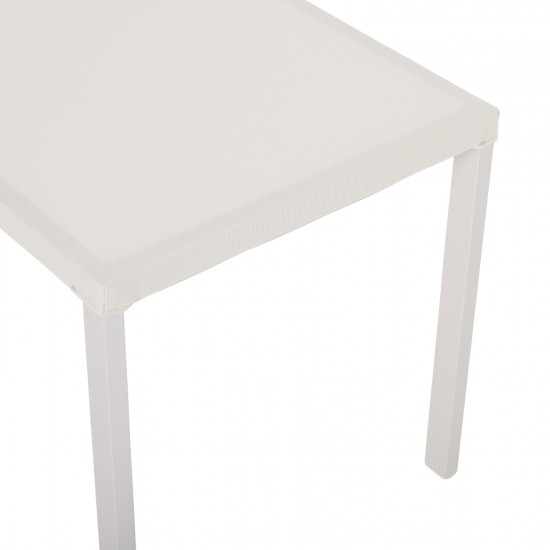 ΚΑΡΕΚΛΑ ΑΛΟΥΜΙΝΙΟΥ ΛΕΥΚΗ ΜΠΕΖ RATTAN & TEXTLINE 46x55,5x83 εκ.