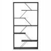 ΒΙΒΛΙΟΘΗΚΗ TARS ΓΚΡΙ ΜΕΛΑΜΙΝΗ-ΜΑΥΡΕΣ ΜΕΤΑΛΛΙΚΕΣ ΒΕΡΓΕΣ 84x24x157Υεκ.