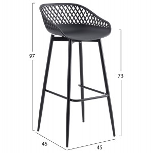 ΣΚΑΜΠΟ ΠΟΛΥΠΡΟΠΥΛΕΝΙΟΥ ΜΑΥΡΟ ΜΕ ΜΕΤΑΛΛΙΚΑ ΠΟΔΙΑ 45x45x97Υ εκ.