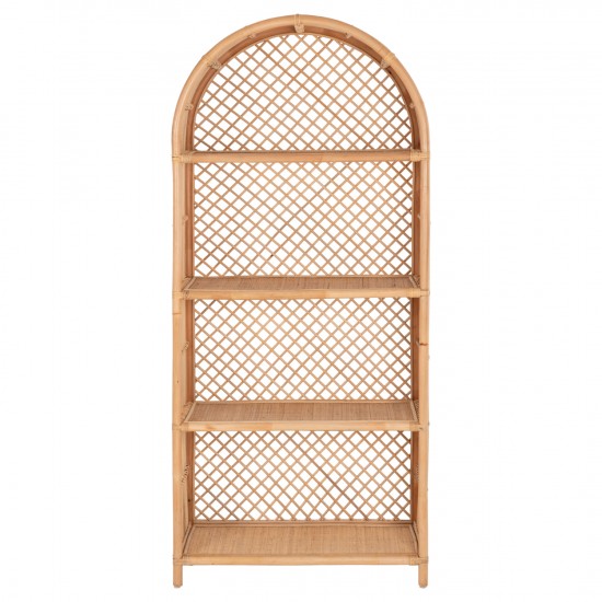 ΒΙΒΛΙΟΘΗΚΗ ΑΠΟ ΦΥΣΙΚΟ RATTAN ΣΕ ΦΥΣΙΚΟ ΧΡΩΜΑ 80x40x182Υεκ.