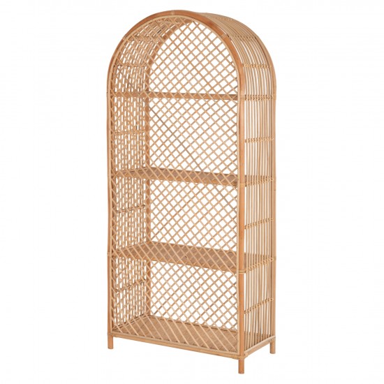 ΒΙΒΛΙΟΘΗΚΗ ΑΠΟ ΦΥΣΙΚΟ RATTAN ΣΕ ΦΥΣΙΚΟ ΧΡΩΜΑ 80x40x182Υεκ.