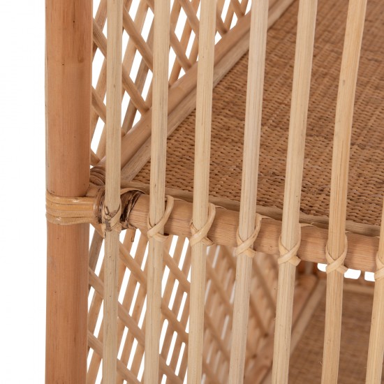 ΒΙΒΛΙΟΘΗΚΗ ΑΠΟ ΦΥΣΙΚΟ RATTAN ΣΕ ΦΥΣΙΚΟ ΧΡΩΜΑ 80x40x182Υεκ.