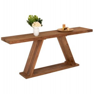 ΚΟΝΣΟΛΑ ΑΠΟ ΞΥΛΟ ΤΕΑΚ ΦΥΣΙΚΟ ΧΡΩΜΑ 220x50x90Υεκ.