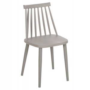 ΚΑΡΕΚΛΑ ΤΡΑΠΕΖΑΡΙΑΣ VANESSA ΓΚΡΙ ΜΕ ΜΕΤΑΛΛΙΚΑ ΠΟΔΙΑ 42,5x44x81Υ εκ.