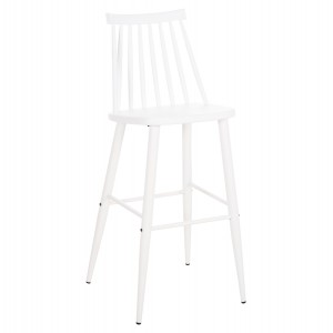 ΣΚΑΜΠΟ ΜΠΑΡ ΨΗΛΟ VANESSA ΛΕΥΚΟ PP & ΛΕΥΚΑ ΜΕΤΑΛ.ΠΟΔΙΑ 47x48,5x107Υεκ.