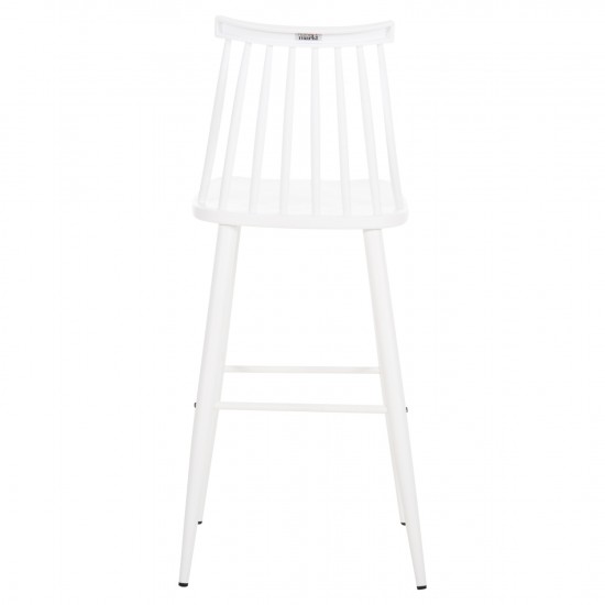 ΣΚΑΜΠΟ ΜΠΑΡ ΨΗΛΟ VANESSA ΛΕΥΚΟ PP & ΛΕΥΚΑ ΜΕΤΑΛ.ΠΟΔΙΑ 47x48,5x107Υεκ.