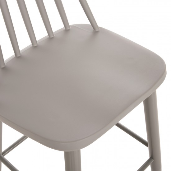 ΣΚΑΜΠΟ ΜΠΑΡ ΨΗΛΟ VANESSA ΓΚΡΙ PP & ΓΚΡΙ ΜΕΤΑΛ.ΠΟΔΙΑ 47x48,5x107Υεκ.