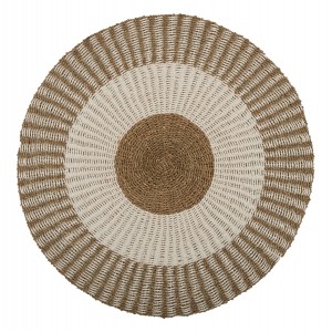 ΧΑΛΙ ΣΤΡΟΓΓΥΛΟ KIRKI ΑΠΟ ΦΥΣΙΚΕΣ ΙΝΕΣ SEAGRASS ΛΕΥΚΟ-ΦΥΣΙΚΟ Φ200εκ.