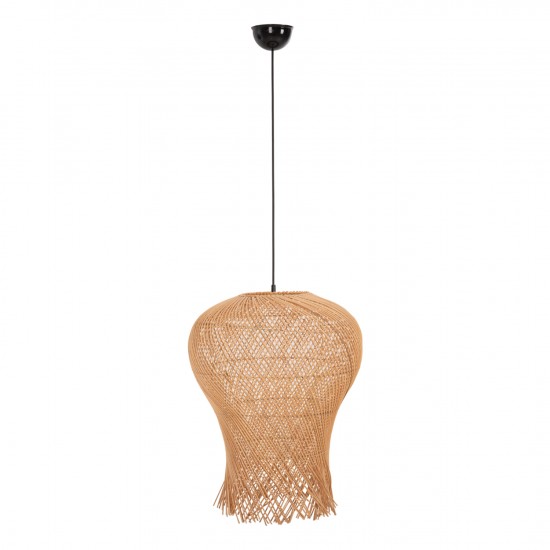 ΦΩΤΙΣΤΙΚΟ ΟΡΟΦΗΣ ΚΡΕΜΑΣΤΟ RATTAN ΣΕ ΦΥΣΙΚΟ ΧΡΩΜΑ Φ49x62Υεκ.