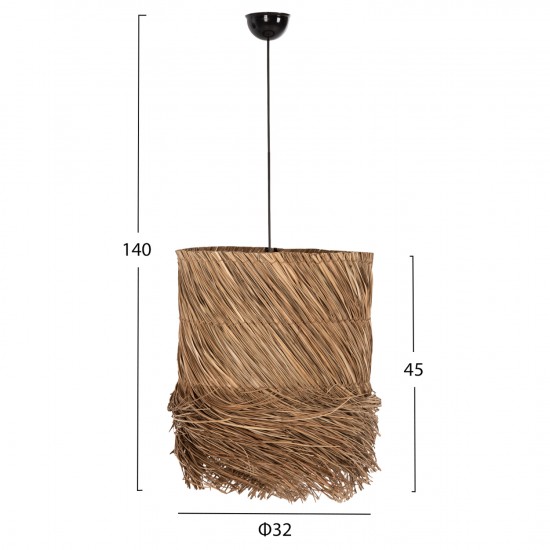 ΦΩΤΙΣΤΙΚΟ ΟΡΟΦΗΣ ΚΡΕΜΑΣΤΟ SEAGRASS ΣΕ ΦΥΣΙΚΟ ΧΡΩΜΑ Φ32x45-140Υεκ.