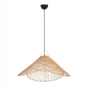 ΦΩΤΙΣΤΙΚΟ ΟΡΟΦΗΣ ΚΡΕΜΑΣΤΟ RATTAN ΣΕ ΦΥΣΙΚΟ ΧΡΩΜΑ Φ80x31-40Υ εκ.