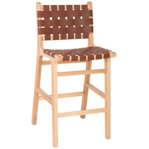 ΣΚΑΜΠΟ ΜΕΣΑΙΟΥ ΥΨΟΥΣ FELIPE TOON ΞΥΛΟ ΦΥΣΙΚΟ ΚΑΦΕ PU 45x47x94Yεκ.