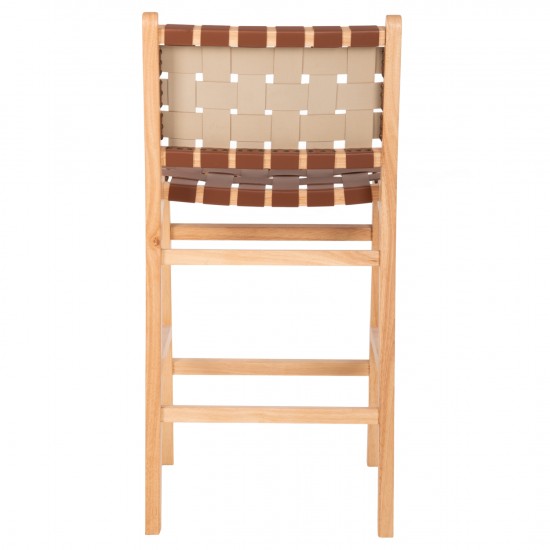 ΣΚΑΜΠΟ ΜΕΣΑΙΟΥ ΥΨΟΥΣ FELIPE TOON ΞΥΛΟ ΦΥΣΙΚΟ ΚΑΦΕ PU 45x47x94Yεκ.