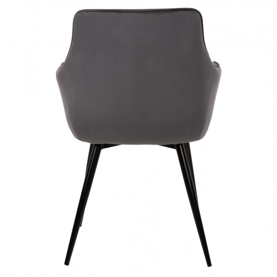 ΠΟΛΥΘΡΟΝΑ LATRELL ΓΚΡΙ ΒΕΛΟΥΔΟ & ΜΑΥΡΑ ΜΕΤΑΛΛΙΚΑ ΠΟΔΙΑ 55x57x84Yεκ.