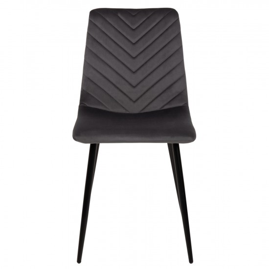 ΚΑΡΕΚΛΑ LATRELL ΒΕΛΟΥΔΟ ΓΚΡΙ ΜΕ ΜΑΥΡΑ ΜΕΤΑΛΛΙΚΑ ΠΟΔΙΑ 43x54x88Υεκ.