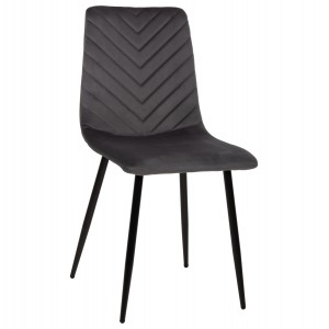 ΚΑΡΕΚΛΑ LATRELL ΒΕΛΟΥΔΟ ΓΚΡΙ ΜΕ ΜΑΥΡΑ ΜΕΤΑΛΛΙΚΑ ΠΟΔΙΑ 43x54x88Υεκ.