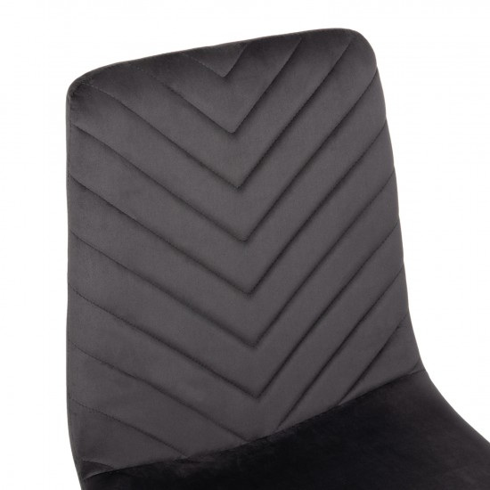 ΚΑΡΕΚΛΑ LATRELL ΒΕΛΟΥΔΟ ΓΚΡΙ ΜΕ ΜΑΥΡΑ ΜΕΤΑΛΛΙΚΑ ΠΟΔΙΑ 43x54x88Υεκ.